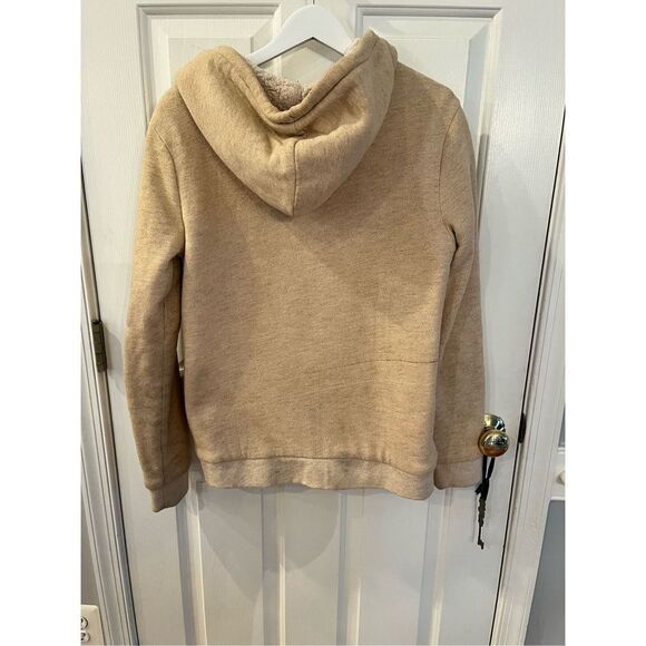 Roxy Tan Fleece Lined Full Zip Hoodie sz L - Picture 7 of 8